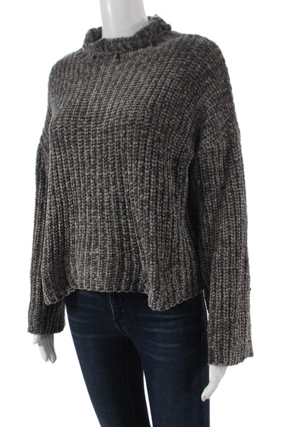 Bella Dahl Womens Gray Mock Neck Long Sleeve Pullover Sweater Size M