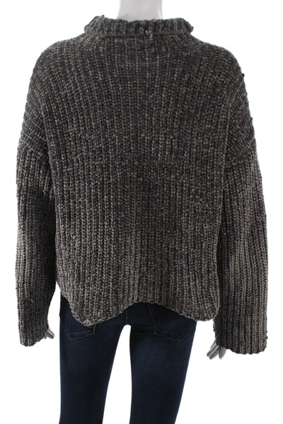 Bella Dahl Womens Gray Mock Neck Long Sleeve Pullover Sweater Size M