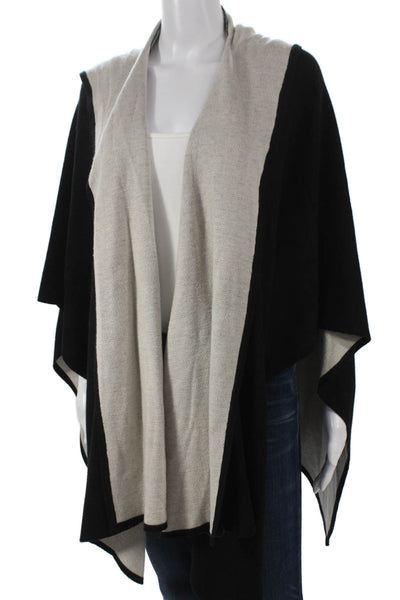 Michael Stars Women Cape Sleeveless Polyester Solid Black Sweater Size L