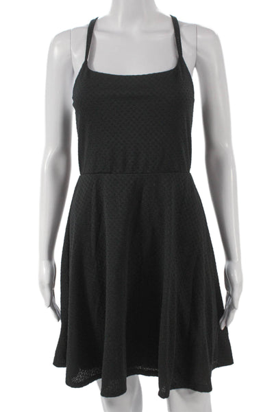 Mossimo Women Fit & Flare Sleeveless Square Neck Black Short Dress Size S