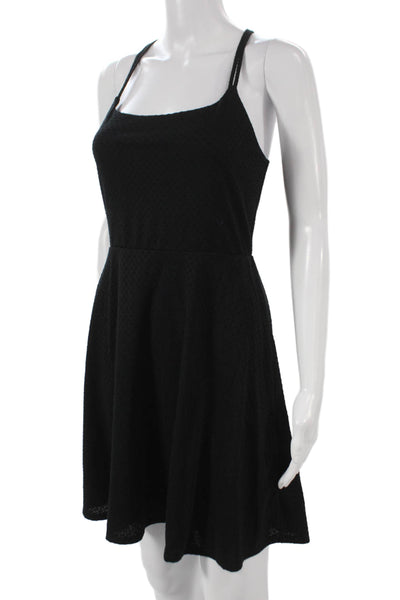 Mossimo Women Fit & Flare Sleeveless Square Neck Black Short Dress Size S