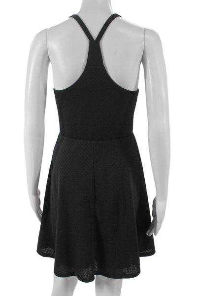 Mossimo Women Fit & Flare Sleeveless Square Neck Black Short Dress Size S