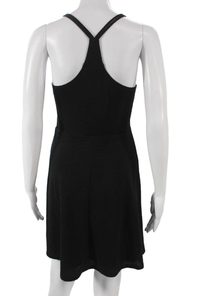 Mossimo Women Fit & Flare Black Geometric Sleeveless Short Dress Size S