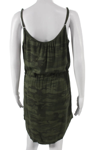 Sanctuary Womens Tank Dress Green Camo Rayon Scoop Neck Sleeveless Size M