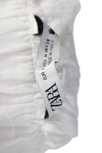 Zara Womens White Polyester Maxi Skirt Pull On Solid Spring Size M