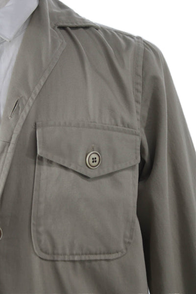 Giusto! Senza Regole Mens Military Jacket Beige Canvas Button Size L