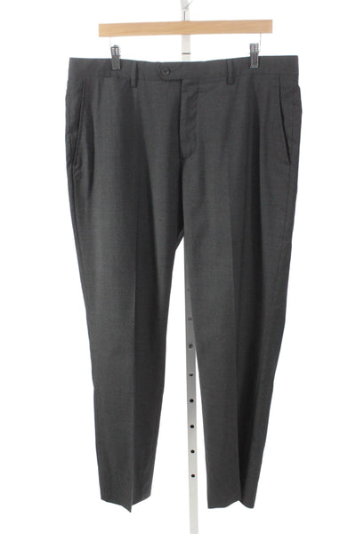 Davide Cenci Mens Dress Pants Gray Wool Zip Inseam 28 Size 36