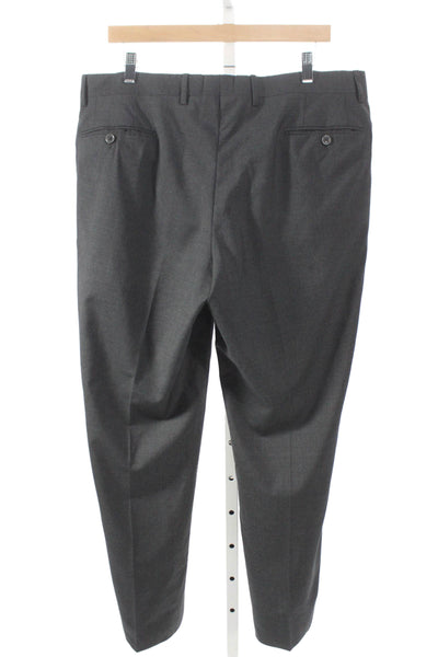 Davide Cenci Mens Dress Pants Gray Wool Zip Inseam 28 Size 36