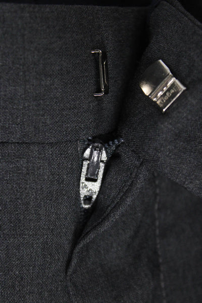Davide Cenci Mens Dress Pants Gray Wool Zip Inseam 28 Size 36