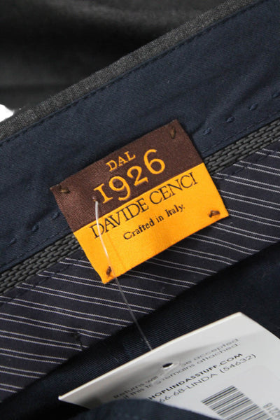 Davide Cenci Mens Dress Pants Gray Wool Zip Inseam 28 Size 36
