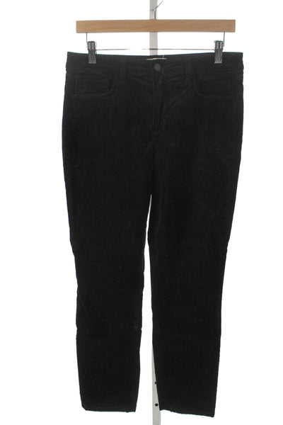 L Agence Women Skinny Black Cotton Pants Size 29