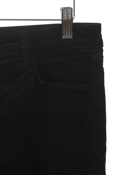 L Agence Women Skinny Black Cotton Pants Size 29