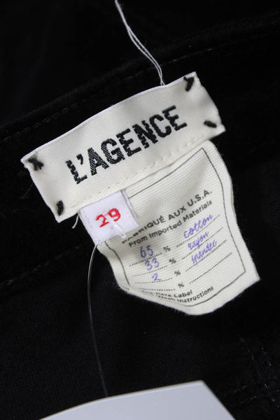 L Agence Women Skinny Black Cotton Pants Size 29