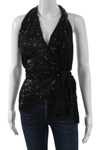 Zara Womens Halter Tank Top Black Polyester Sleeveless Solid Size XS