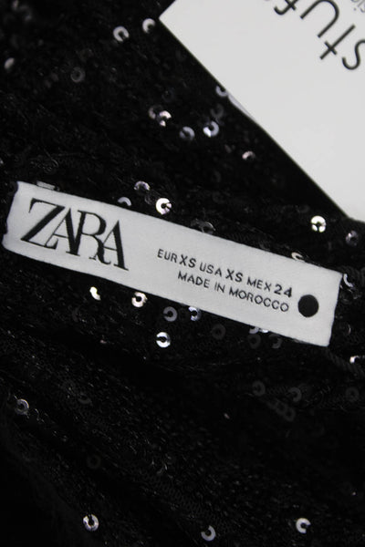 Zara Womens Halter Tank Top Black Polyester Sleeveless Solid Size XS