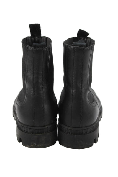 Loewe Womens Rubber Elastic Slip-On Ankle Rain Boots Black Size EUR 39