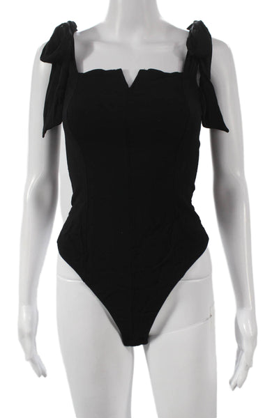 Intimately Free People Womens Black Sleeveless Square Neck Bodysuit Size S