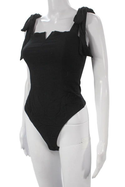 Intimately Free People Womens Black Sleeveless Square Neck Bodysuit Size S
