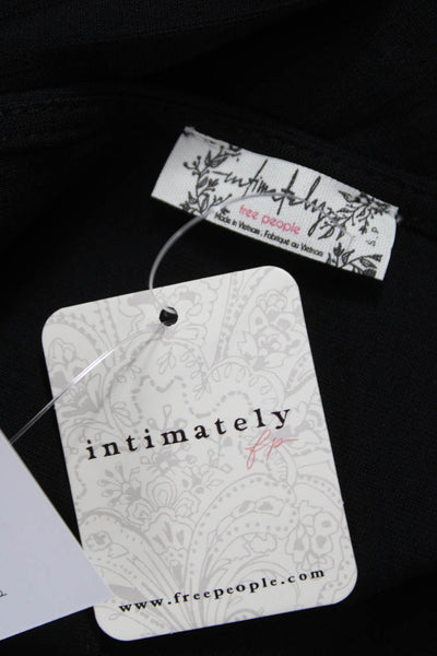 Intimately Free People Womens Black Sleeveless Square Neck Bodysuit Size S