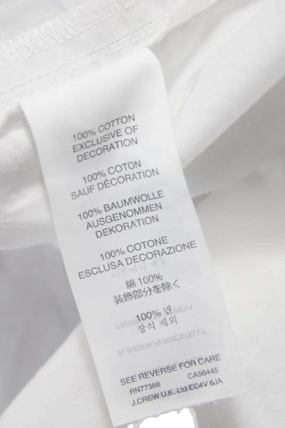 J Crew Womens Cotton Collared Button-Up Blouse White Long Sleeve Size 00