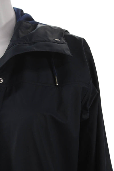 Helly Hansen Womens Blue Polyurethane Rain Coat Snap Closure Size XS