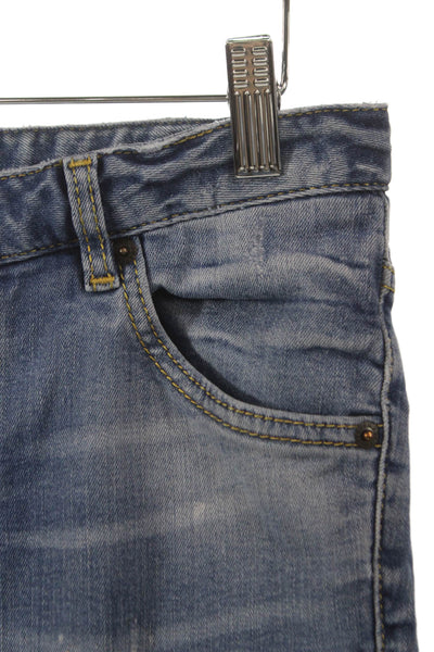 Dsquared2 Girls Button Fly Skinny Cropped Jeans Blue Denim Size 16