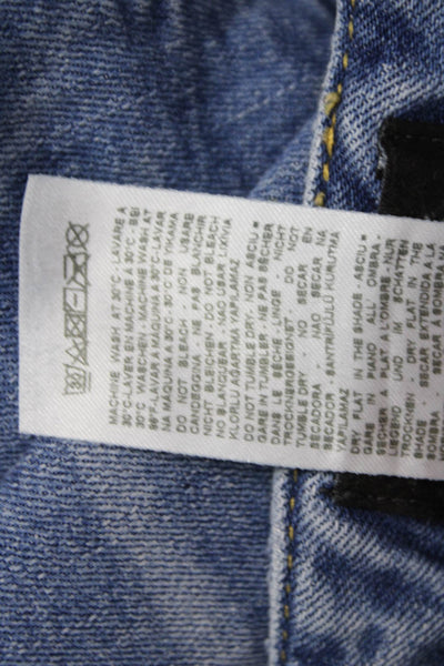 Dsquared2 Girls Button Fly Skinny Cropped Jeans Blue Denim Size 16
