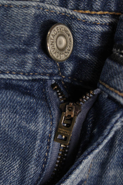 Moussy Women Blue Tapered Jeans Cotton Blend Button Fly Mid Rise Size 24