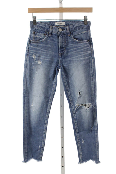 Moussy Womens Blue Ankle Mid Rise Jeans Size 24