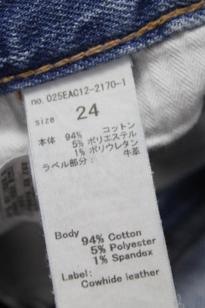 Moussy Womens Blue Ankle Mid Rise Jeans Size 24