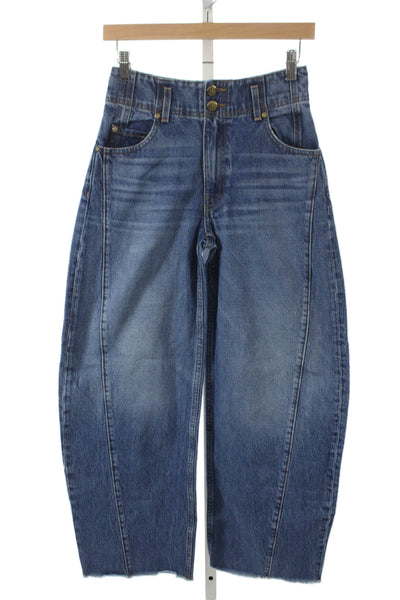 Ulla Johnson Womens Wide-Leg Jeans Blue 100% Cotton High Rise Size 24