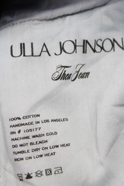 Ulla Johnson Womens Wide-Leg Jeans Blue 100% Cotton High Rise Size 24