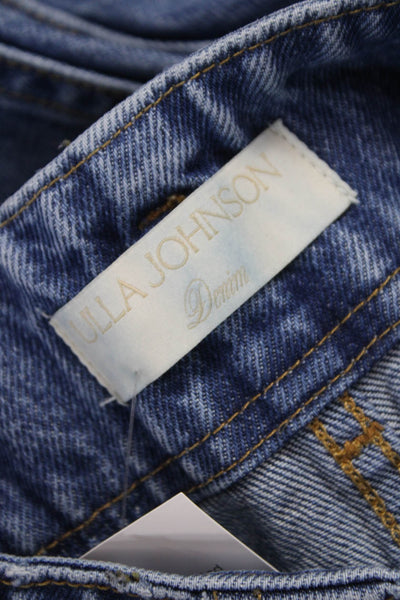Ulla Johnson Womens Wide-Leg Jeans Blue 100% Cotton High Rise Size 24