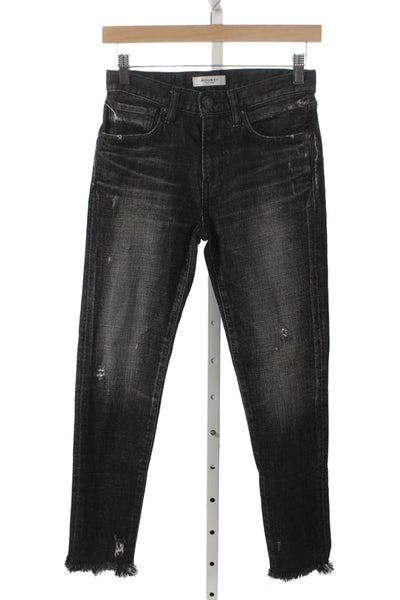 Moussy Women Ankle Black Jeans Cotton Mid Rise Size 25