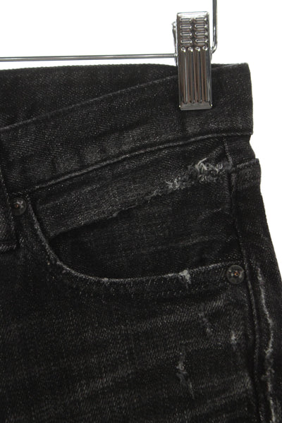Moussy Women Ankle Black Jeans Cotton Mid Rise Size 25