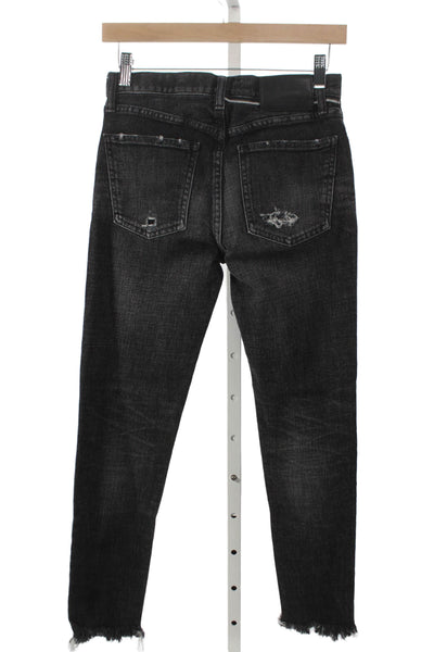 Moussy Women Ankle Black Jeans Cotton Mid Rise Size 25