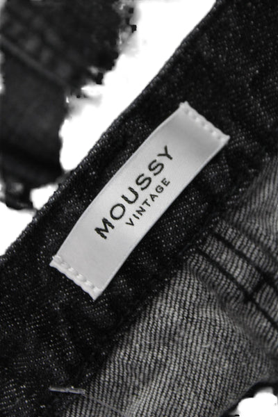 Moussy Women Ankle Black Jeans Cotton Mid Rise Size 25