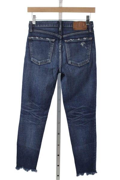 Moussy Women Ankle Black Jeans Cotton Mid Rise Size 25