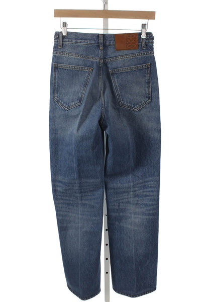 Moussy Womens Ankle Jeans Blue Cotton Mid Rise Button Size 24