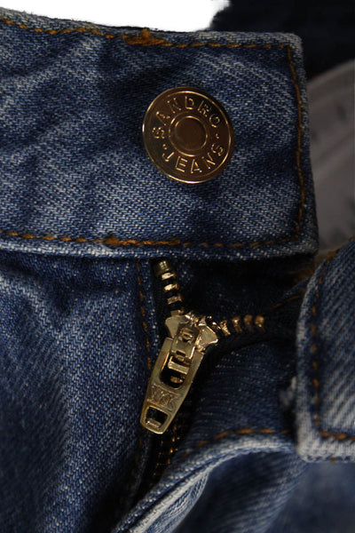 Moussy Womens Ankle Jeans Blue Cotton Mid Rise Button Size 24