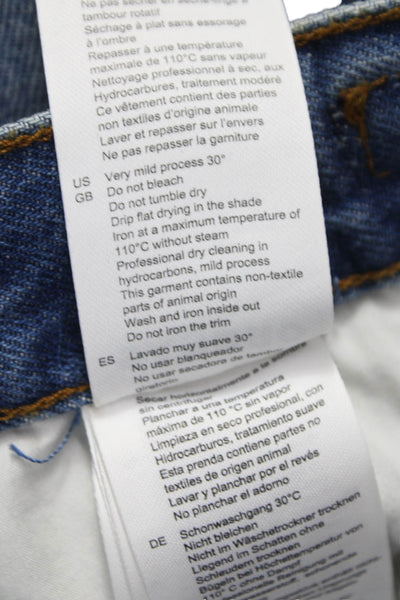 Moussy Womens Ankle Jeans Blue Cotton Mid Rise Button Size 24