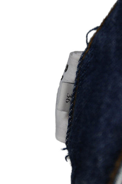 Moussy Womens Ankle Jeans Blue Cotton Mid Rise Button Size 24