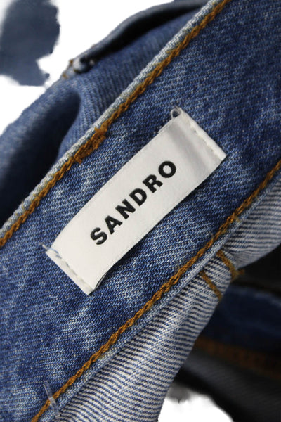 Moussy Womens Ankle Jeans Blue Cotton Mid Rise Button Size 24