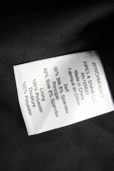 Veronica Beard Womens Bodycon Dress Black Long Sleeve Round Neck Silk Size 0
