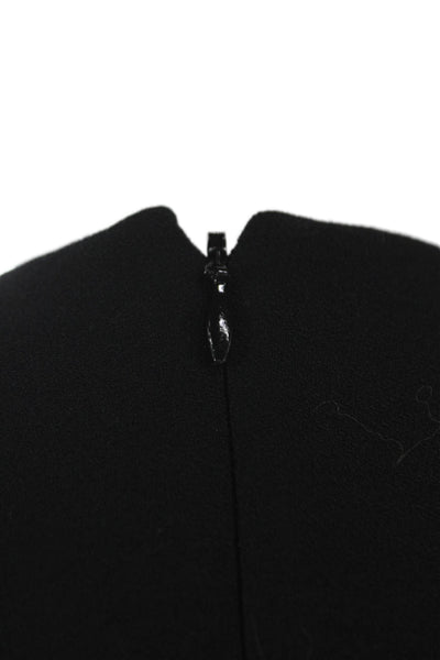 L Agence Womens Sheath Dress Black 3/4 Sleeve Crew Neck Polyester Size XS