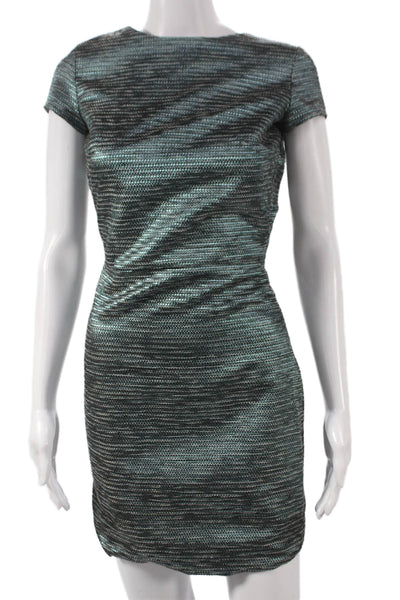 ThreeOfSomething Women Bodycon Black Striped Short Sleeve Dress Size XS