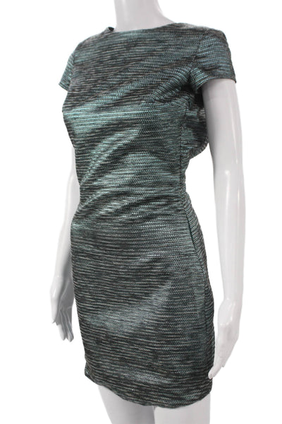ThreeOfSomething Women Bodycon Black Striped Short Sleeve Dress Size XS