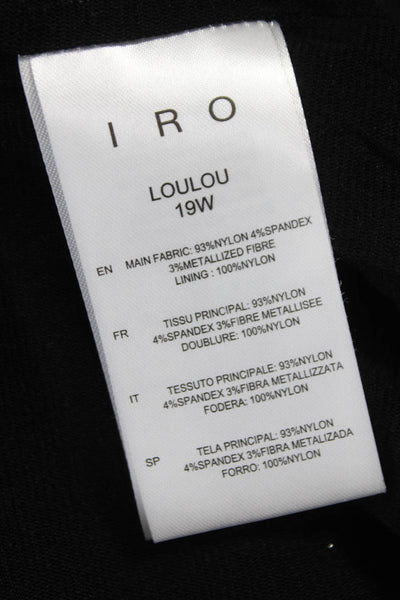 IRO Womens Wrap Dress Black Long Sleeve Nylon Short Size 36