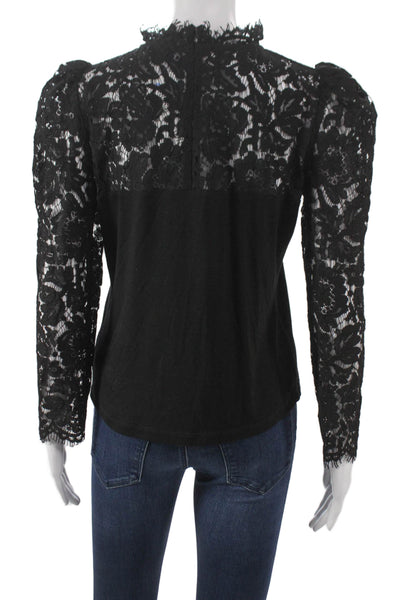3.1 Phillip Lim Womens Wool Striped Crewneck Zip Blouse Long Sleeve Size 0