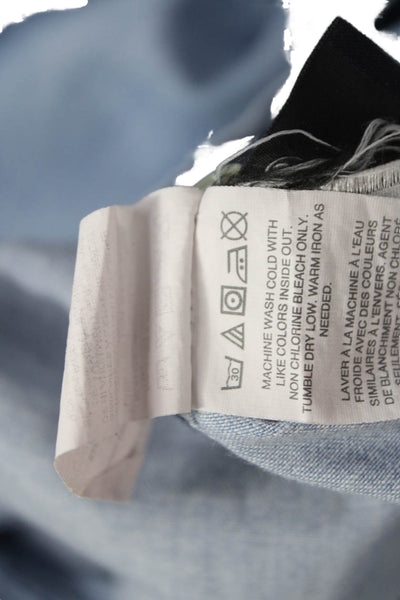J Crew Womens Basic Blue Cotton Collared Long Sleeve Button Up Size 00